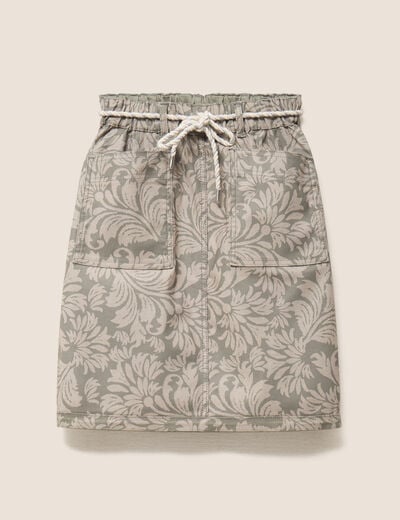 Jupe droite r&eacute;versible gris femme