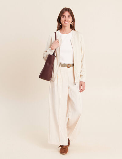 Gilet r&eacute;versible esprit bomber blanc femme