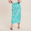 Jupe midi portefeuille satin vert émeraude femme