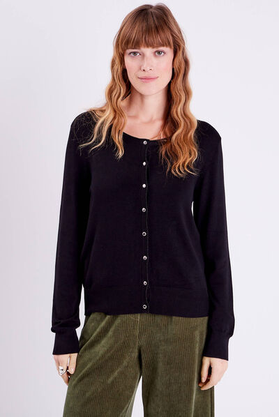Gilet manches longues noir noir femme