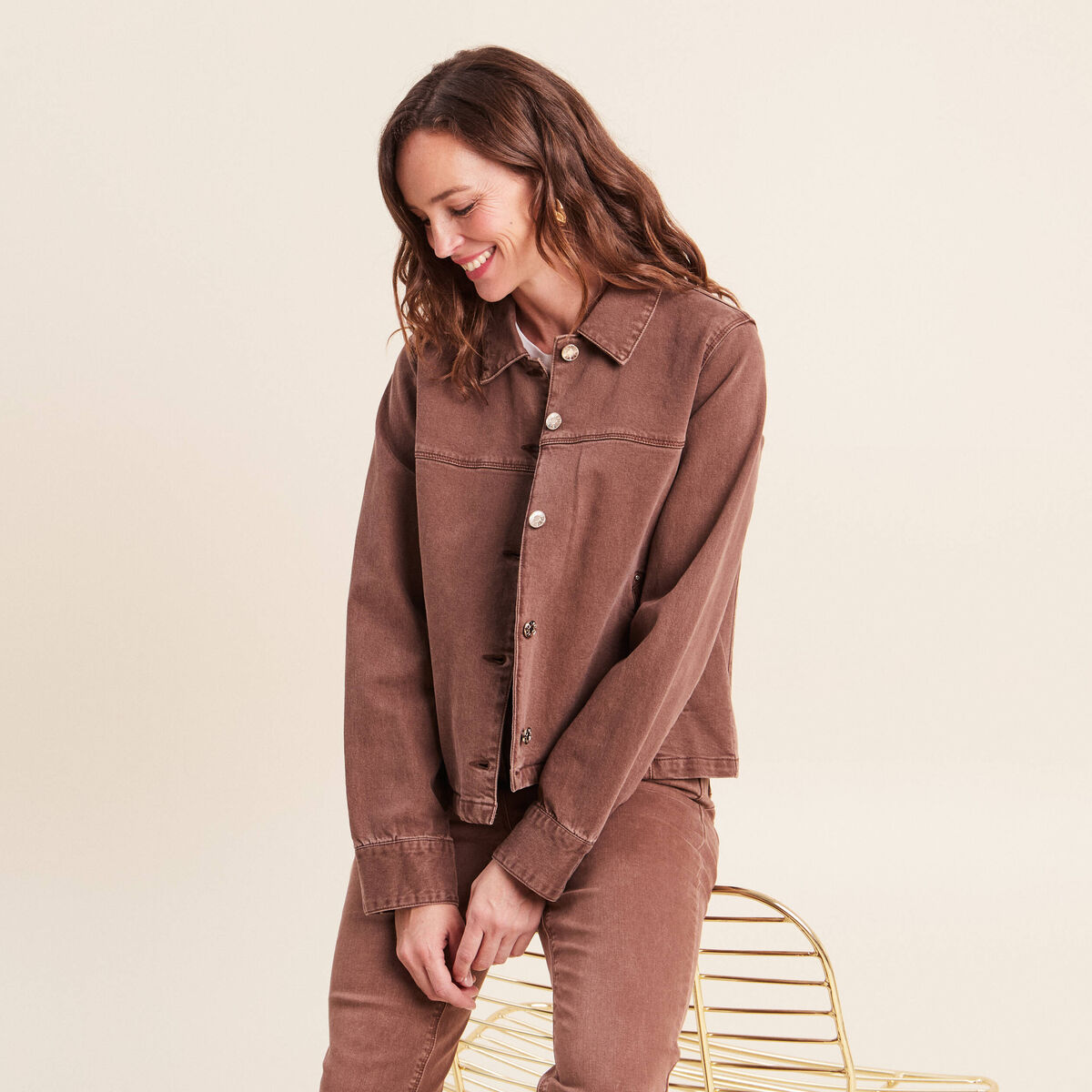 Veste ample marron femme