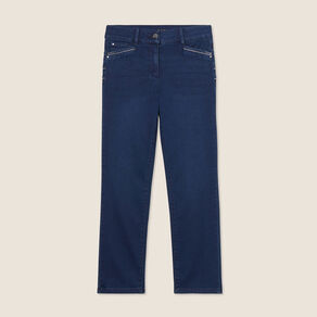 Jean droit taille standard denim brut femme