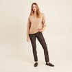 Pantalon coupe ajust&eacute;e enduit noir femme
