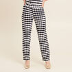 Pantalon large taille haute bleu marine femme