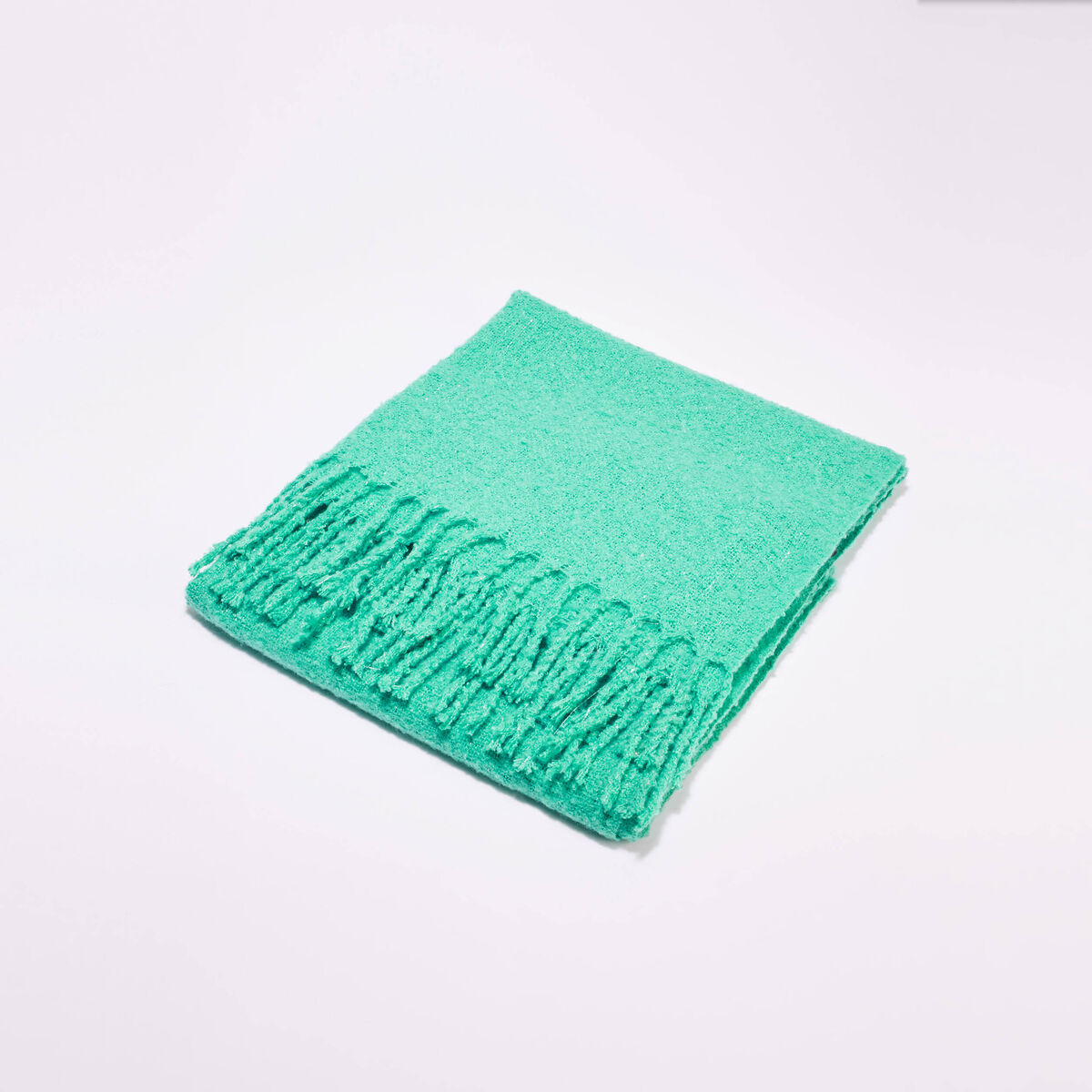 &Eacute;charpe &agrave; franges vert &eacute;meraude femme