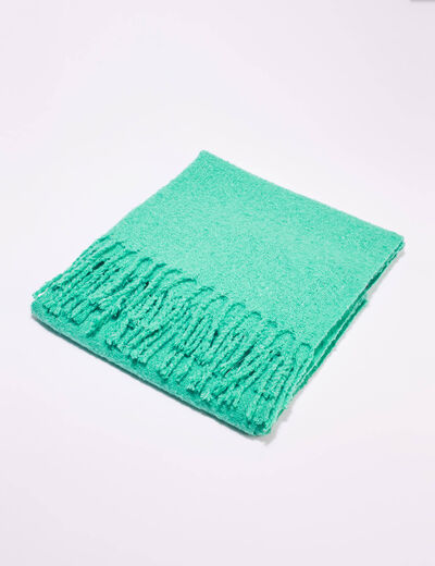 Écharpe à franges vert émeraude femme