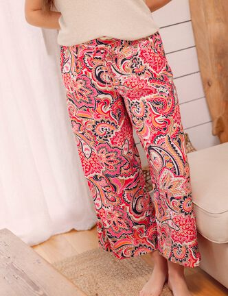 Pantalon fluide 7/8ème multicolore femme