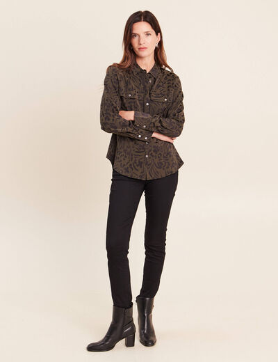 Chemise manches longues vert femme