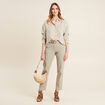 Chemise manches longues brodée jaune femme
