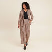 Pantalon flou taille haute sable femme