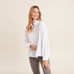 Blouse manches longues ecru femme