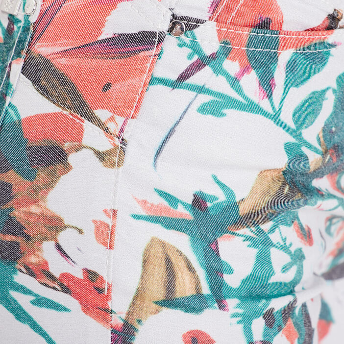 Pantalon léger imprimé magique blanc femme