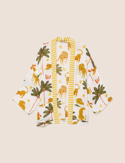 Kimono avec poches multicolore femme