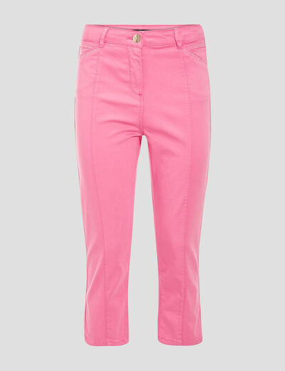 Pantacourt ajusté rose fushia femme