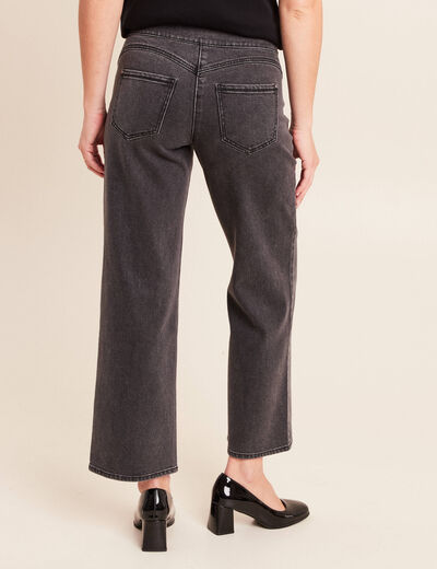 Jean large 7/8&egrave;me denim gris femme