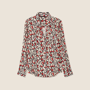Chemise manches longues rouge femme