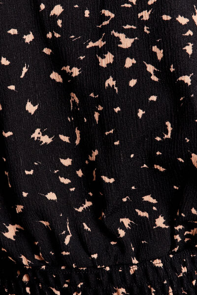 T-shirt manches 3/4 noir femme