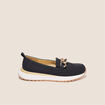 Mocassins détail chaîne noir femme
