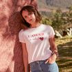 T-shirt manches courtes rose femme