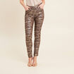 Pantalon ajusté enduit noir femme