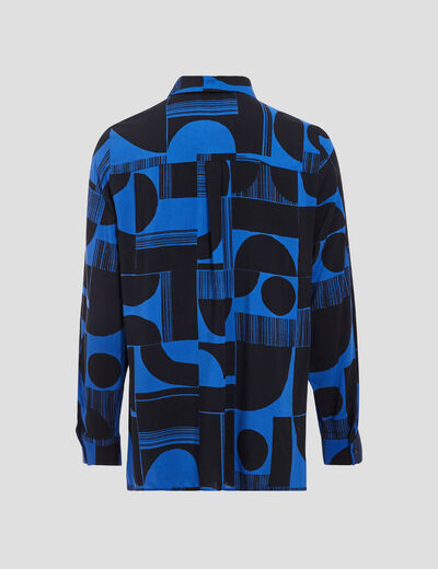 Chemise manches longues bleu electrique femme