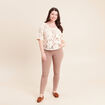 Pull col v manches courtes dentelle ecru femme