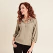 Blouse manches 3/4 vert clair femme