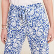 Pantalon ample taille haute bleu femme