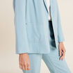 Veste tailleur droite bleu gris femme
