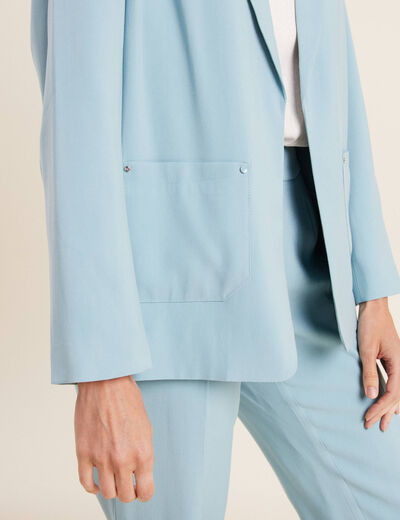 Veste tailleur droite bleu gris femme