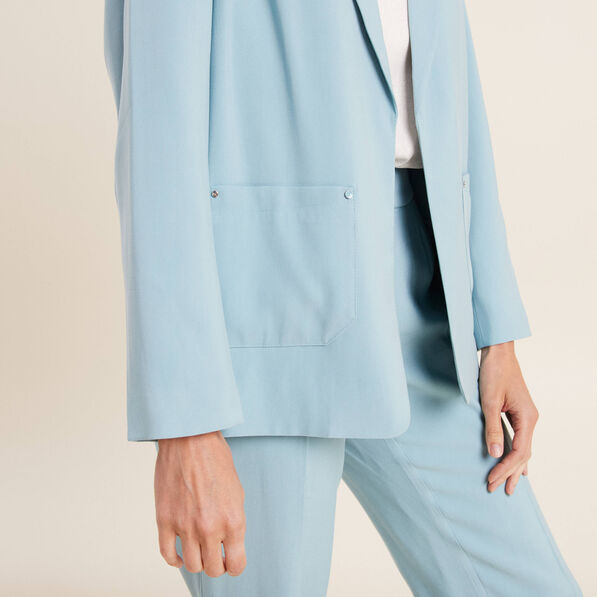 Veste tailleur droite bleu gris femme