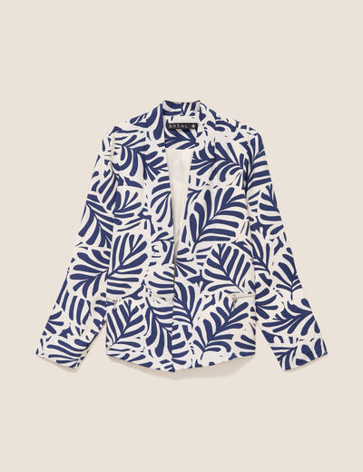 Veste manches longues doubl&eacute;e blanc femme