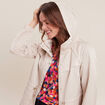 Parka déperlante cintrée lien à coulisse sable femme