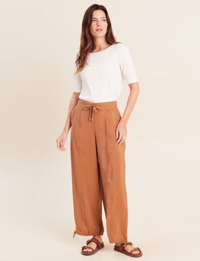 Pantalon bouffant beige femme