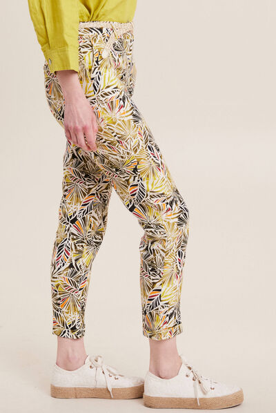 Pantalon à ceinture vert femme