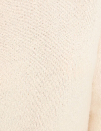 Pull col bateau creme femme