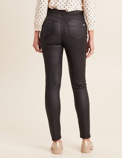 Pantalon magique L'Unique enduit noir femme