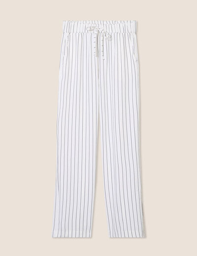 Pantalon large taille haute gris foncé femme