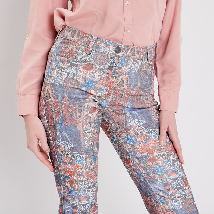 Pantalon droit 7/8ème gris femme