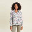 Chemise droite manches longues bleu femme