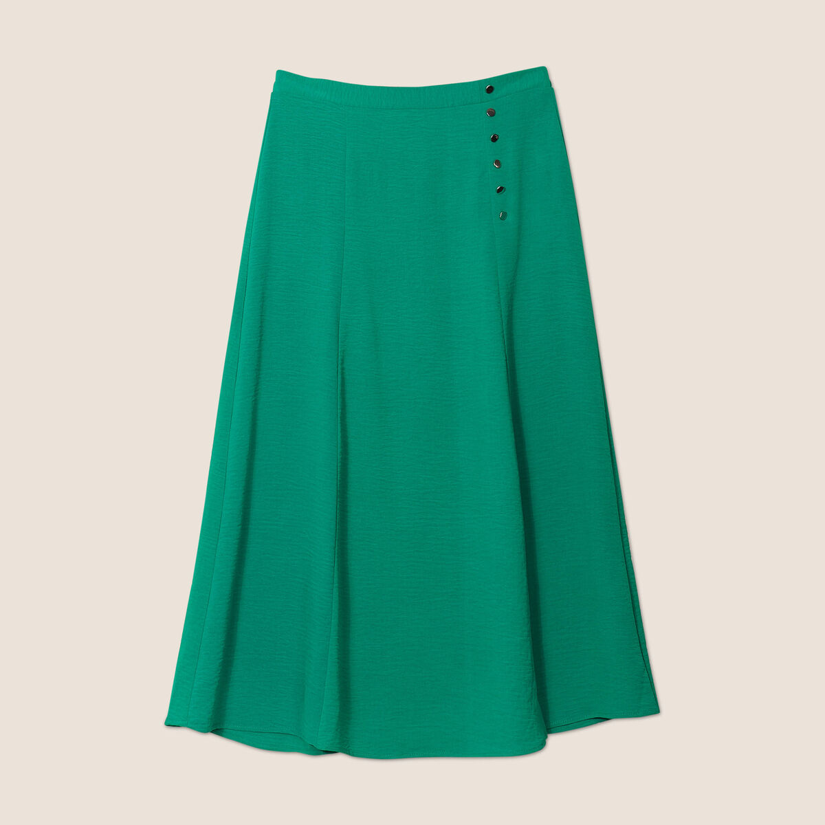 Jupe longue évasée vert émeraude femme
