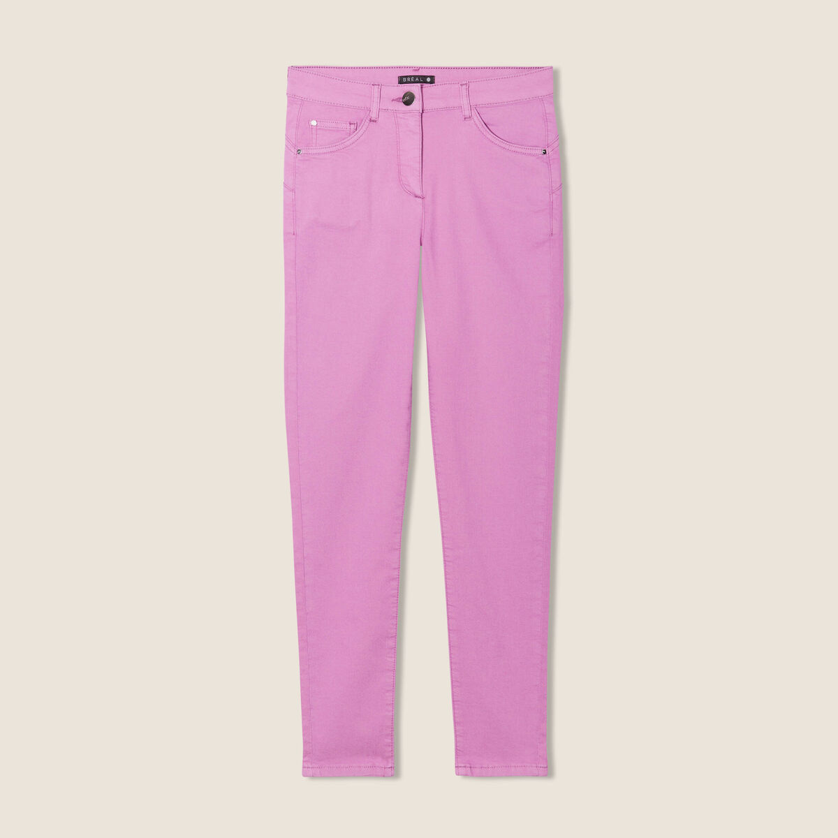 Pantalon léger taille standard 7/8ème mauve femme