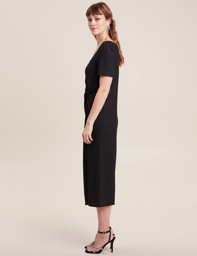 Robe midi moulante noir femme