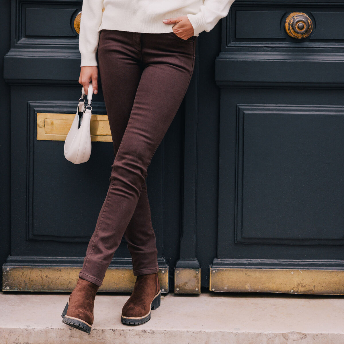 Pantalon magique Le Chaud marron fonc&eacute; femme