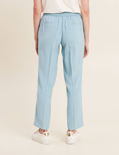 Pantalon flou 7/8ème bleu gris femme