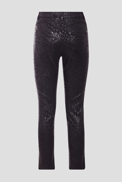 Pantalon ajusté noir femme