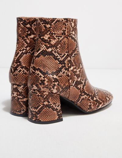 Bottines à talons texturées marron femme