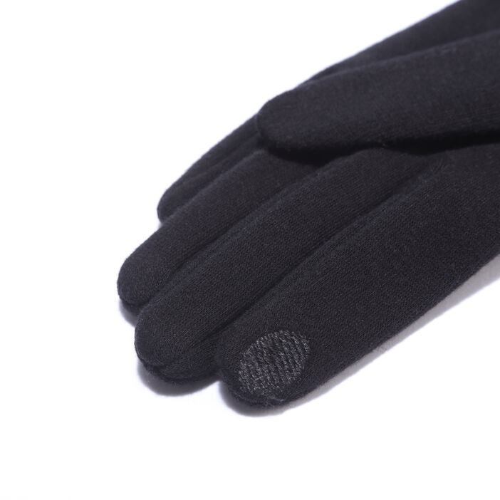 Gants pompon fausse fourrure noir femme