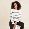 Pull manches longues blanc femme