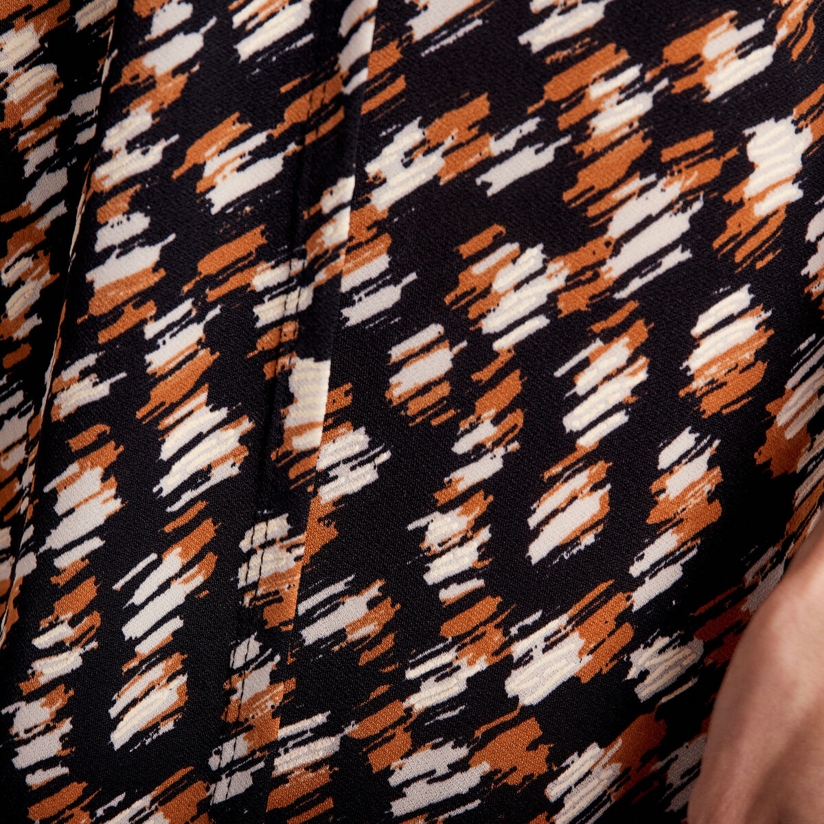 Robe droite col en V noir femme